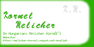 kornel melicher business card